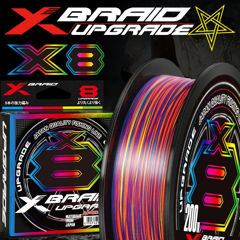 NEW Japan Original Xbraid Upgrade X8 Never Fade Multicolor Multifilament Line Fishing 1000M/500M/300M