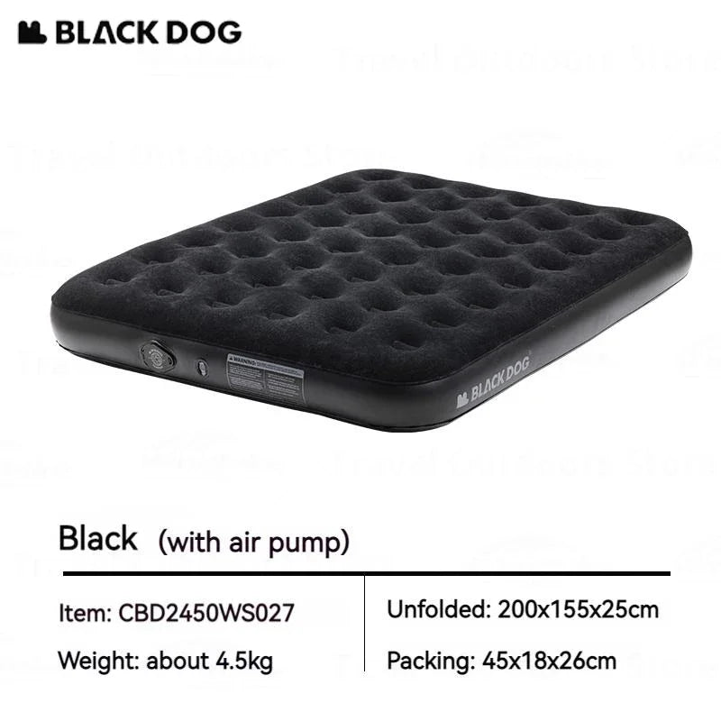 Naturehike BLACKDOG Outdoor Inflatable Bed Portable Camping PVC Mattress Built-in Pump 25CM Height Air Bed Automatic Inflatable