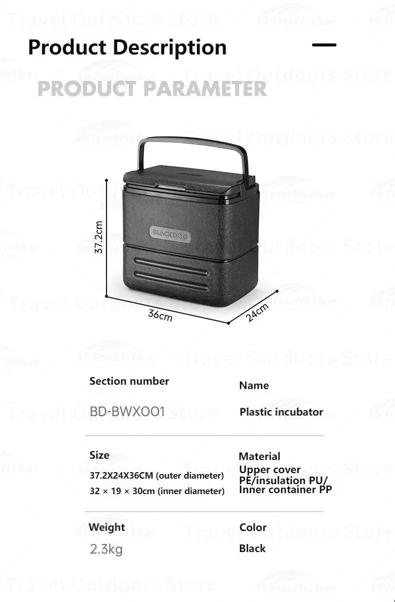 Naturehike-BLACKDOG Esky/Cooler 48 Hours 17L Food Grade Insulation