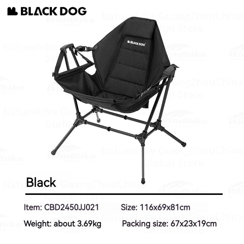 Naturehike BLACKDOG Rocking Chair Folding Portable Detachable Adjustable Outdoor Camping Travel Recliner Aluminum