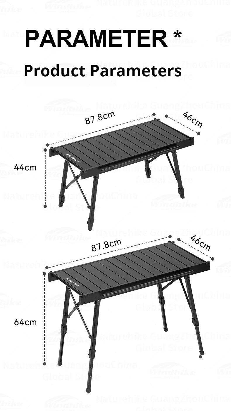 Naturehike Blackdog  Folding Aluminum Adjustable BBQ Table Lightweight Portable Outdoor