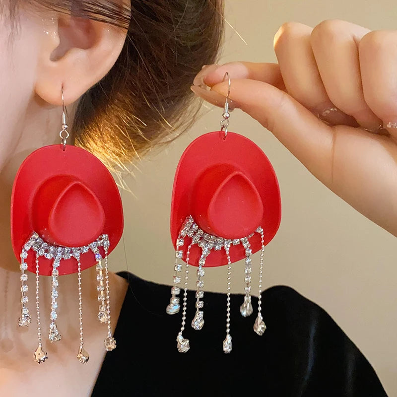 Cowboy Hat Earrings Western Style