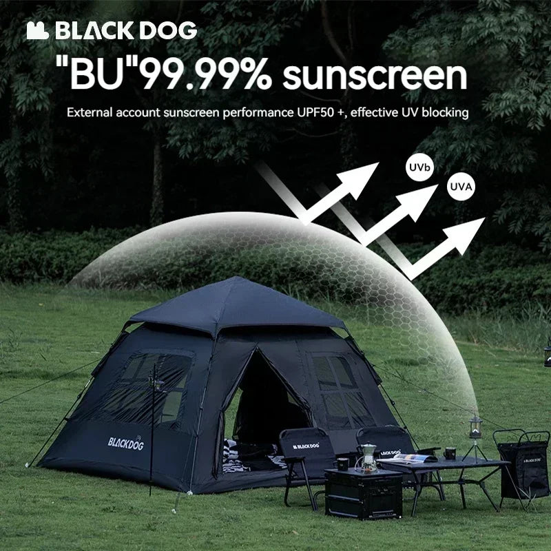 BLACK DOG 4-5people Waterproof Automatic One-touch Ultralight Portable Tent