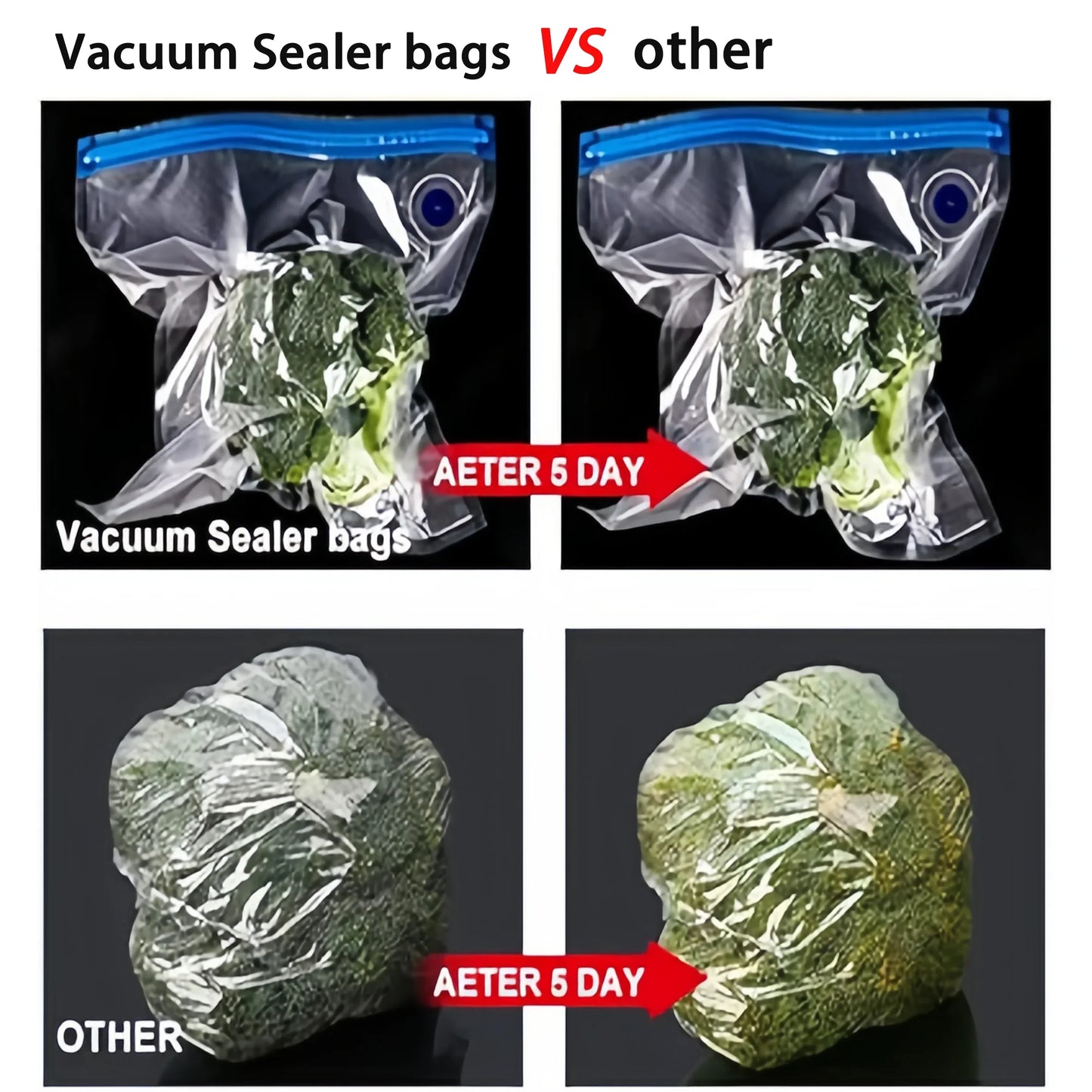 Easy One-Hand Automatic Operation Handheld Vacuum Sealer  Portable vacuum sealer Avoid cross contamination of food +100 pcs
