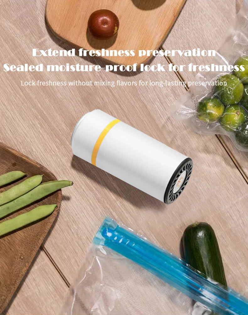 Easy One-Hand Automatic Operation Handheld Vacuum Sealer  Portable vacuum sealer Avoid cross contamination of food +100 pcs