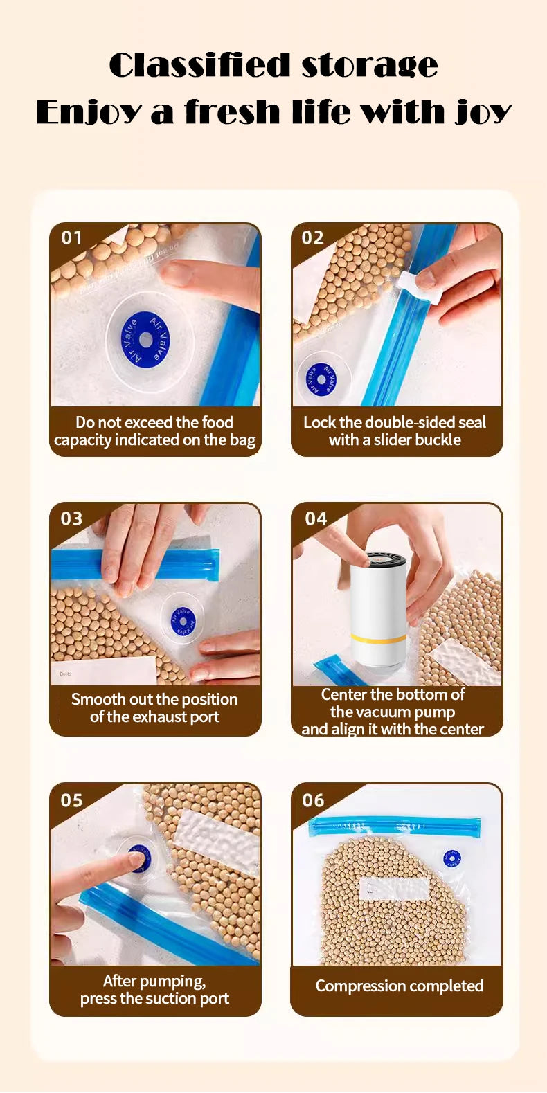 Easy One-Hand Automatic Operation Handheld Vacuum Sealer  Portable vacuum sealer Avoid cross contamination of food +100 pcs