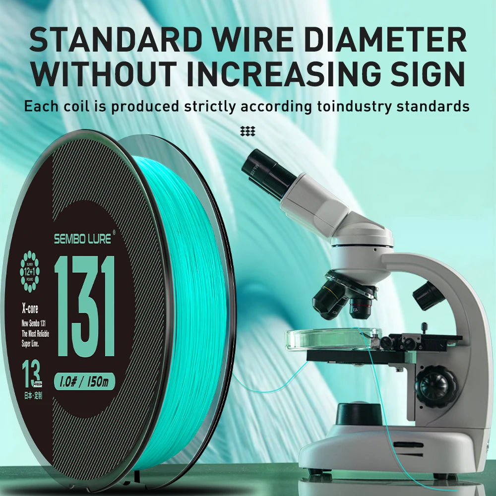 ZUKIBO Sembo 13 Strands Braided Fishing Line Performance Fiber Japan Multifilament PE Line Round Smooth，Thin，Abrasion Resistant