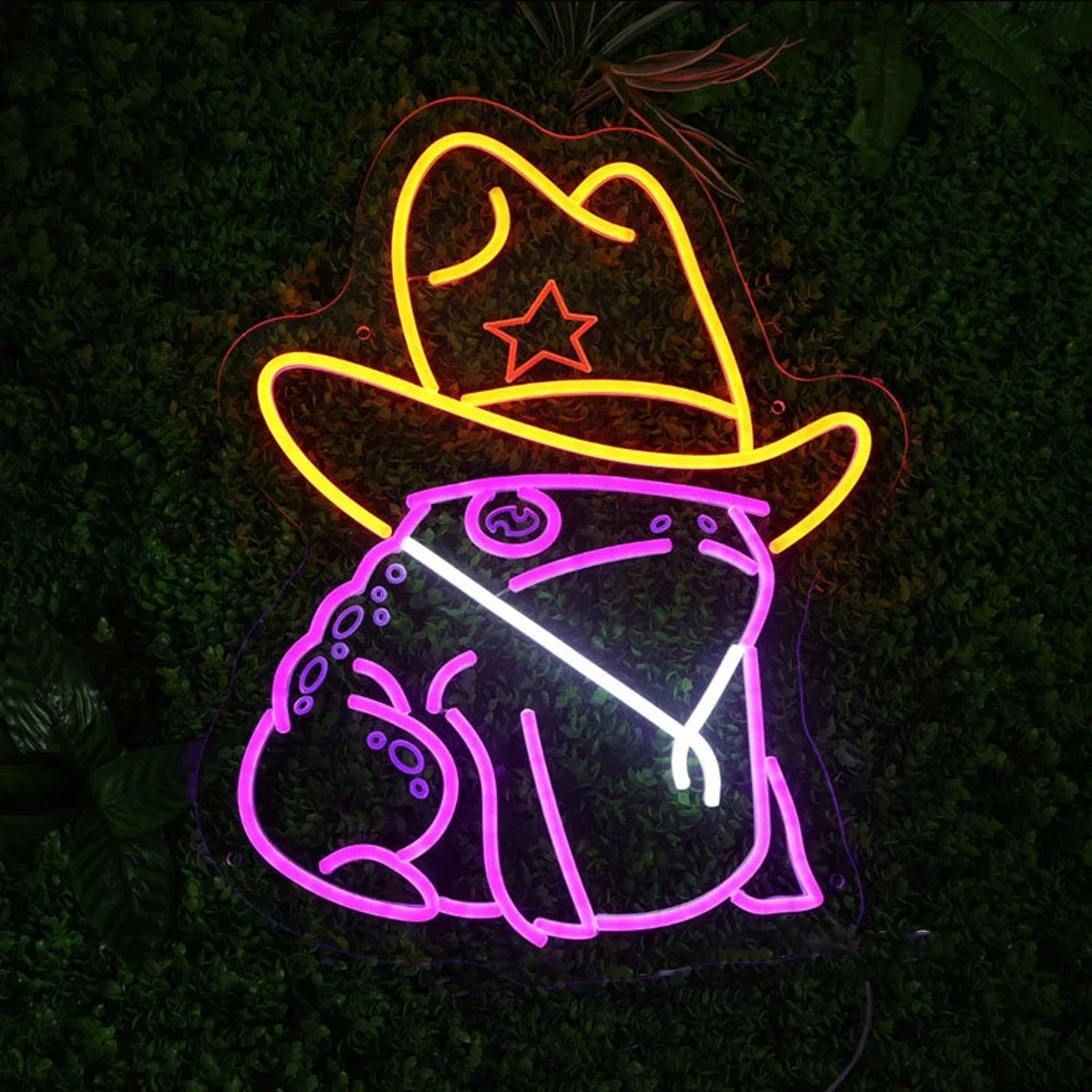 Cowboy Frog Neon Sign