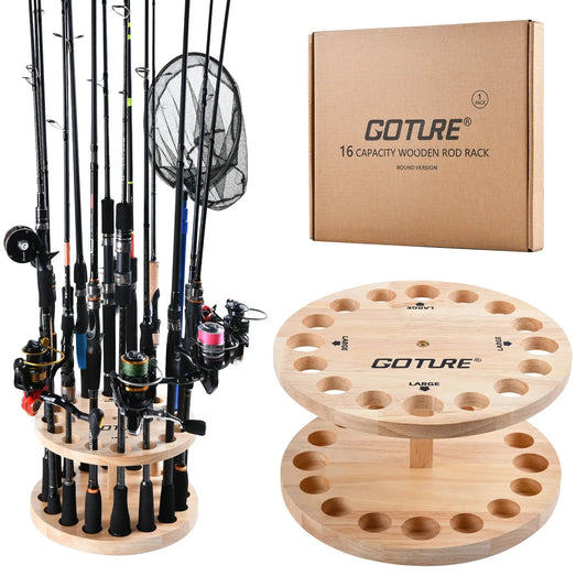 Goture Fishing Rod Holders Vertical Rod Holder Wall Mount Modular For Garage Fishing Pole Display Stand Fixed Frame 16 hole