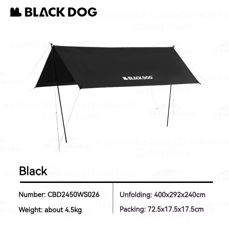 Naturehike BLACKDOG Sunscreen Canopy Black Coating Tarp Rainproof Ultralight