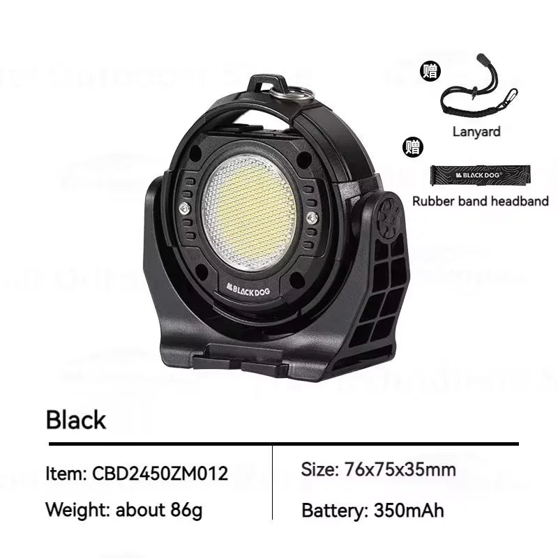 Naturehike Blackdog Camping Light Portable Type-C Rechargeable IPX3 Waterproof Life Emergency Light