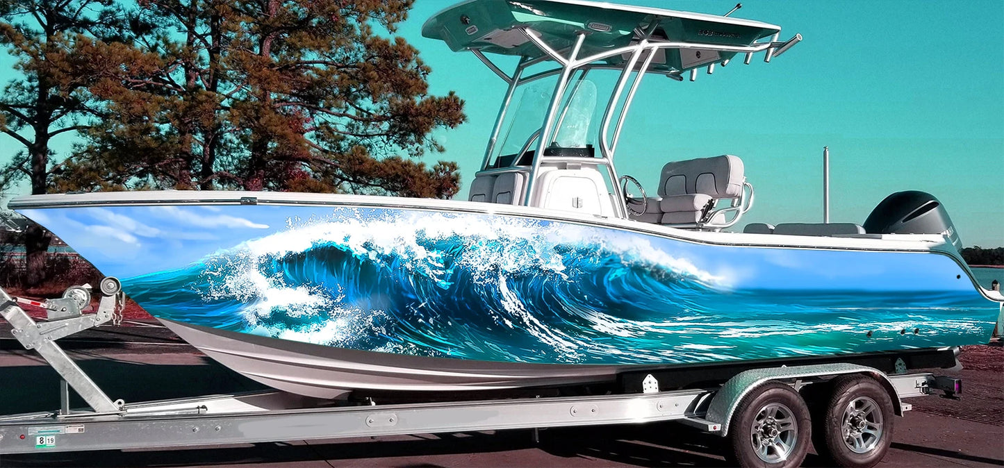 Waves Custom Boat Wrap