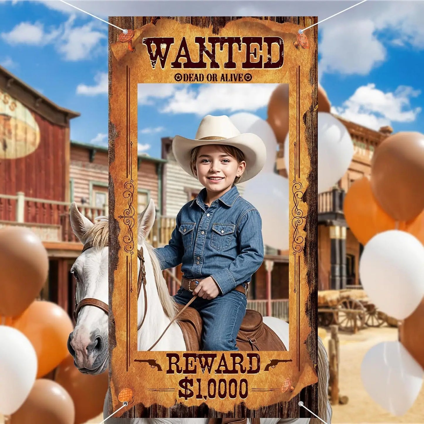 Wanted Outlaw Party Photo Backdrops