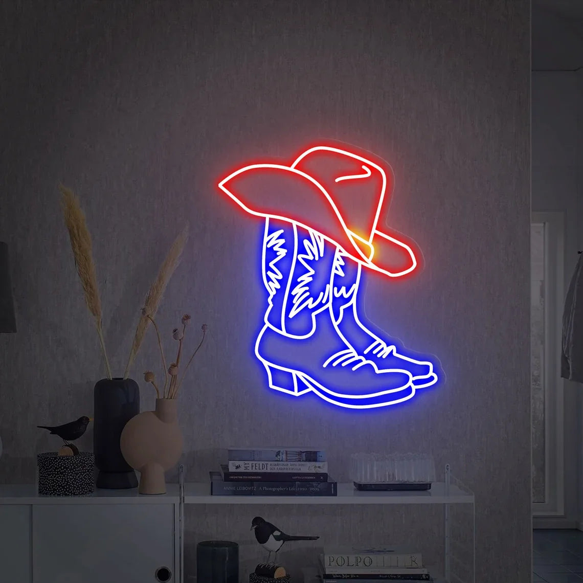 Cowboy/Girl's Boots Neon Sign Cowboy Hat Led Sign