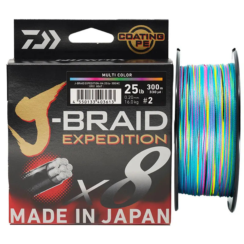 2024 DAIWA  J-BRAID Expedition X8 Fishing Line 150/300M Braided PE