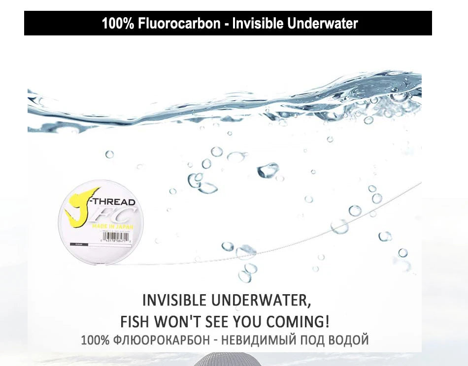 DaiwaJ-Fluorocarbon Fluorocarbon  Leader 100m 50m Sinking Clear Fluorocarbon Line Made in Japan