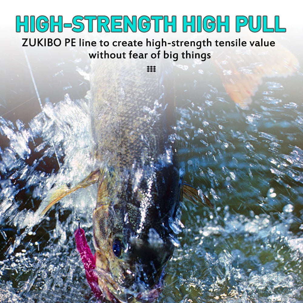 ZUKIBO Sembo 13 Strands Braided Fishing Line Performance Fiber Japan Multifilament PE Line Round Smooth，Thin，Abrasion Resistant