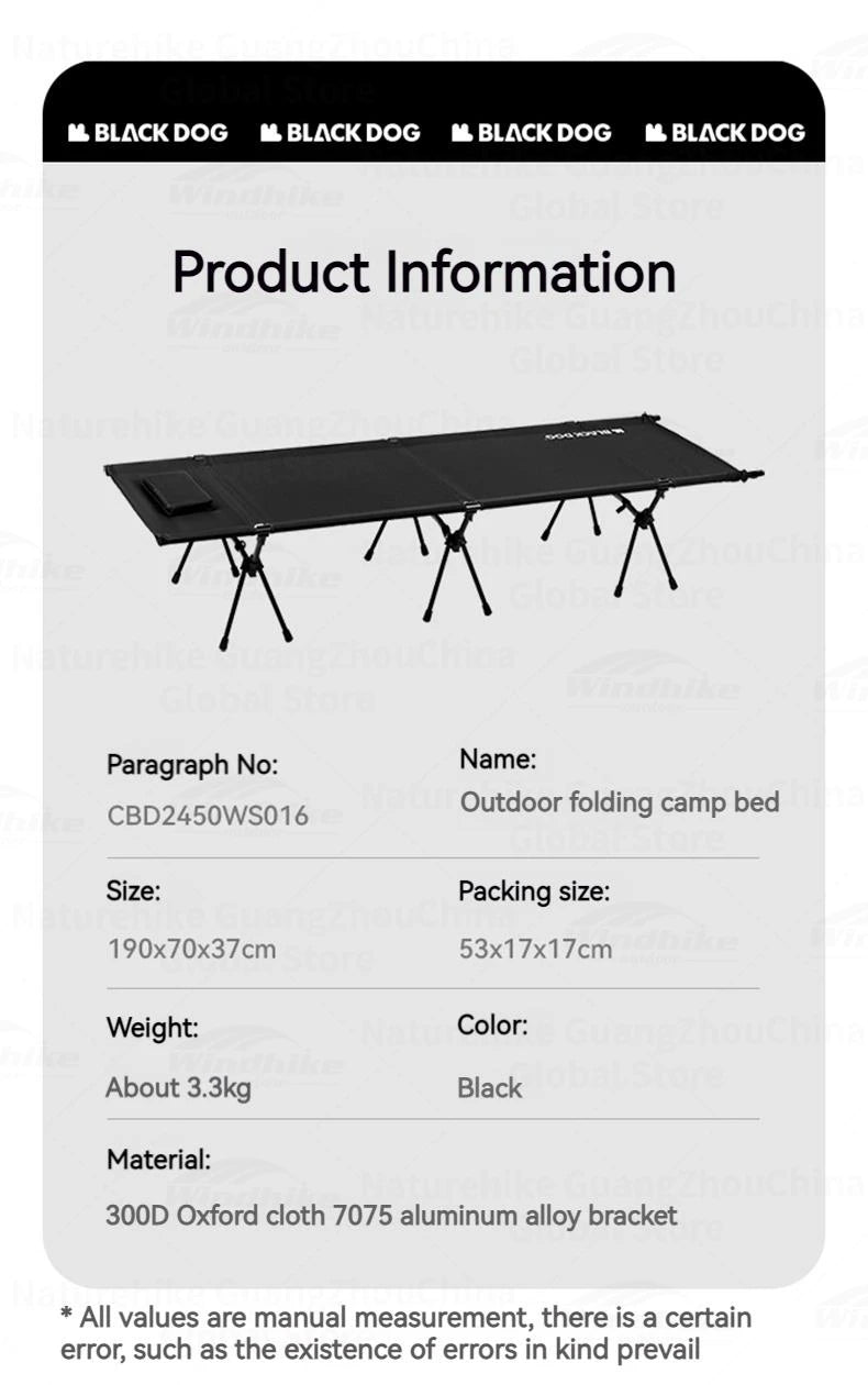 Naturehike BLACKDOG Camping Stretcher Portable Aluminum