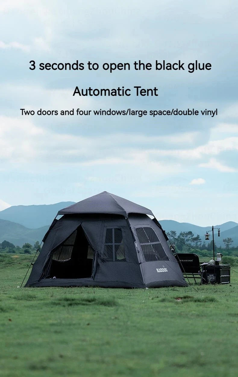 Blackdog Outdoor Vinyl Quick Open Tent 3-4 Person Tent