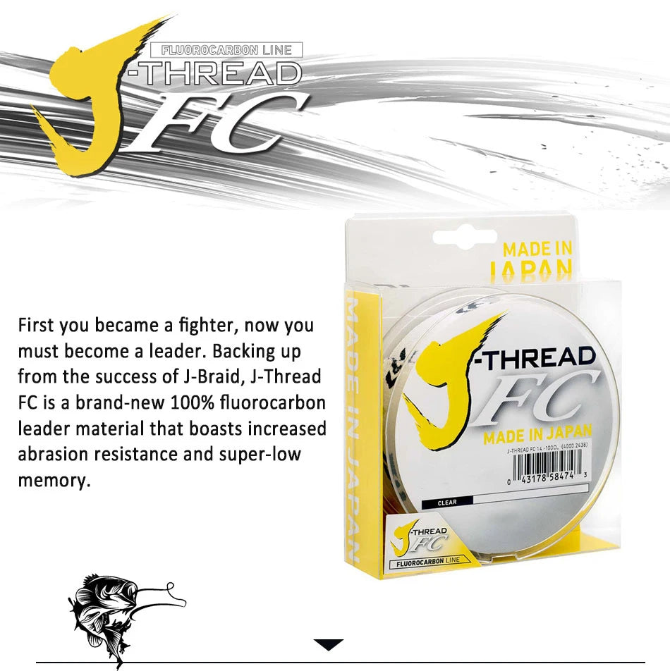 DaiwaJ-Fluorocarbon Fluorocarbon  Leader 100m 50m Sinking Clear Fluorocarbon Line Made in Japan