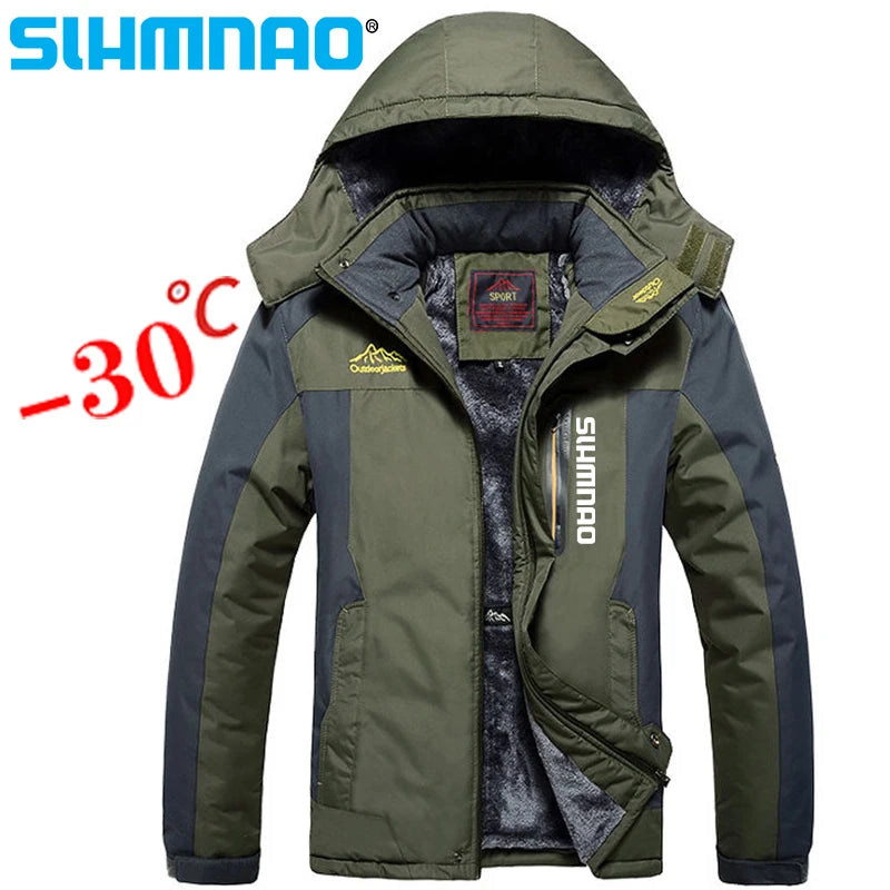 Winter fishing jacket, snow skiing jacket, windproof and waterproof.