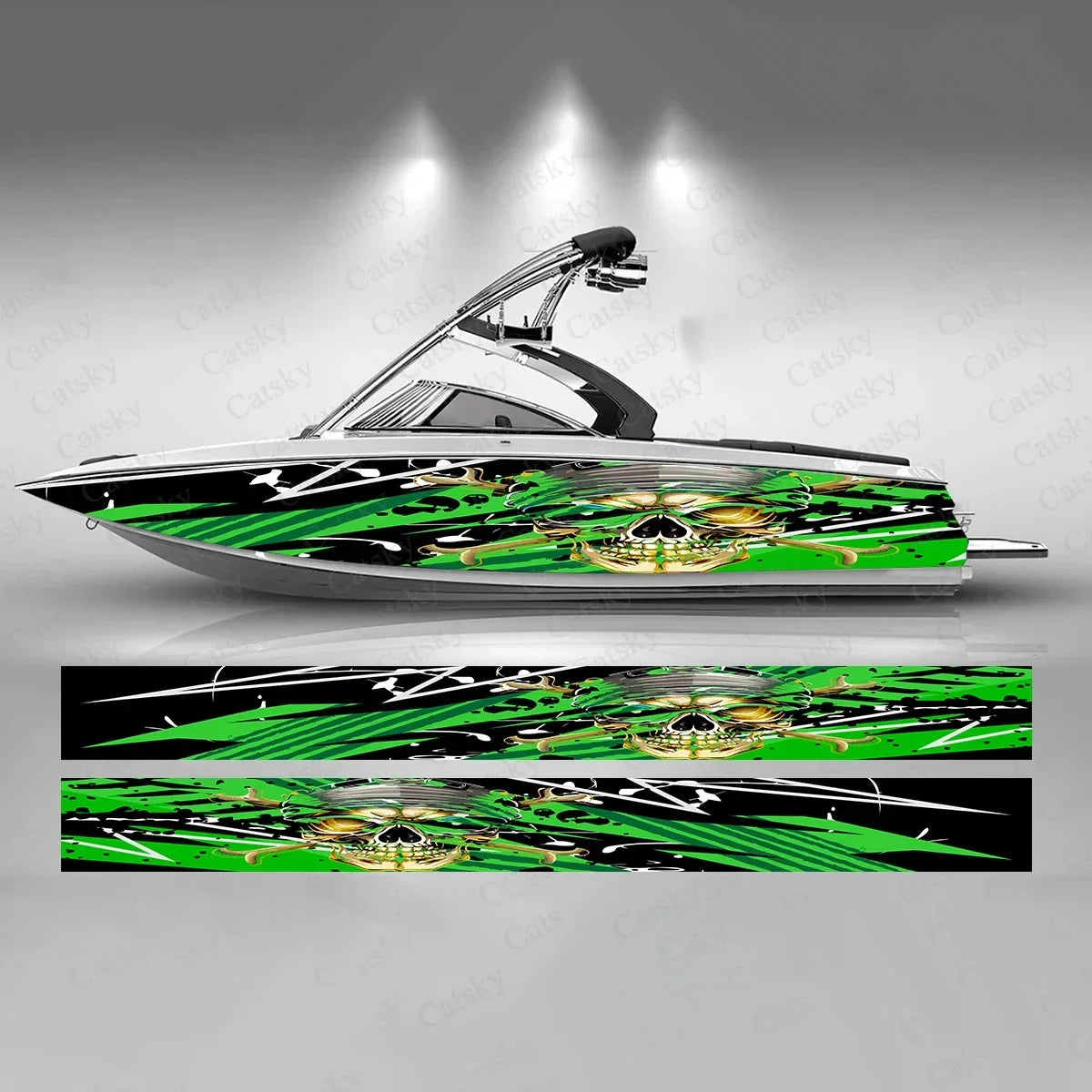 Pirate Skull Custom Boat Wraps