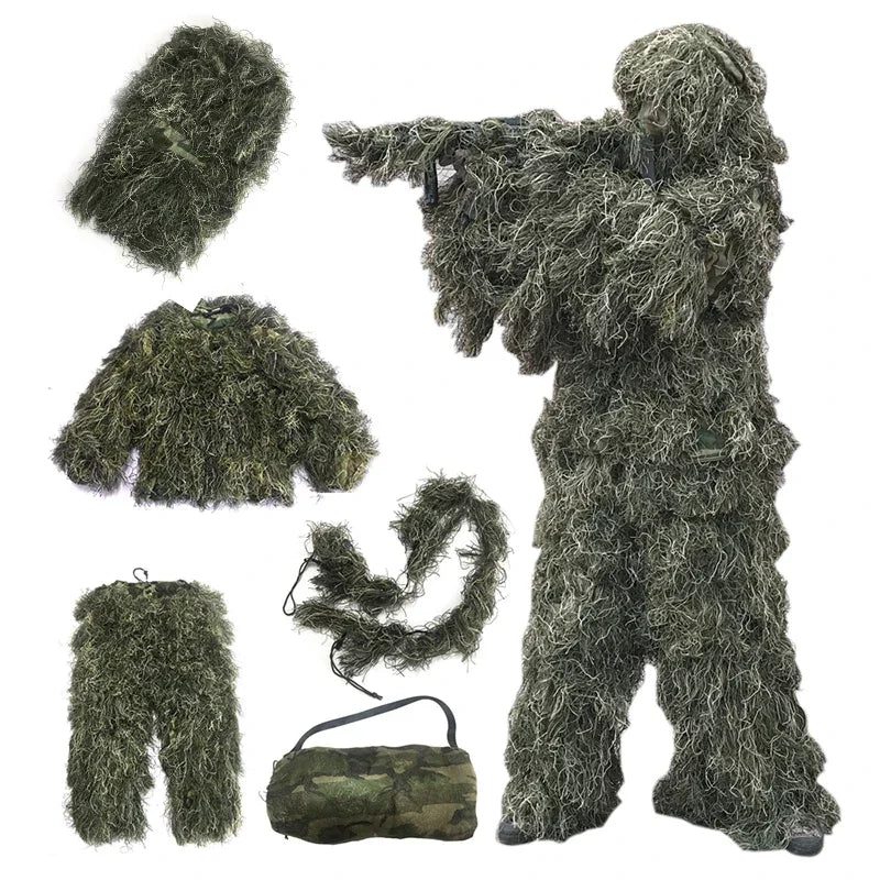5pcs/set Camouflage Ghillie Suit Yowie Sniper