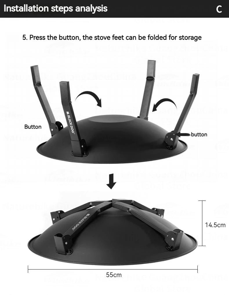 Naturehike BLACKDOG Folding Charcoal Grill Portable