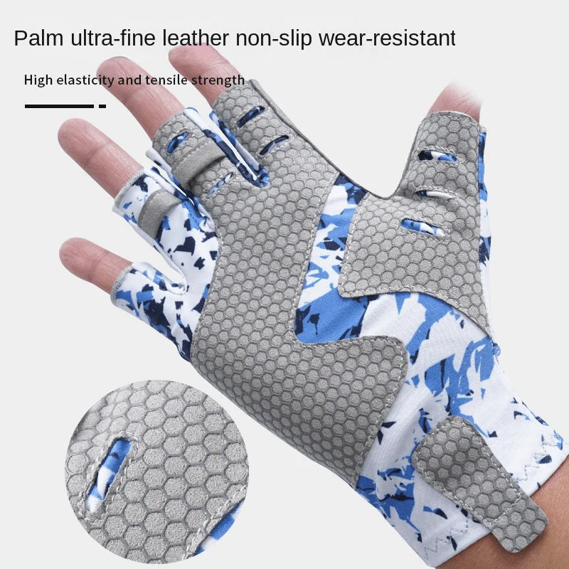 Fingerless Gloves, Uv Protection Silicone Anti-Slip Unisex