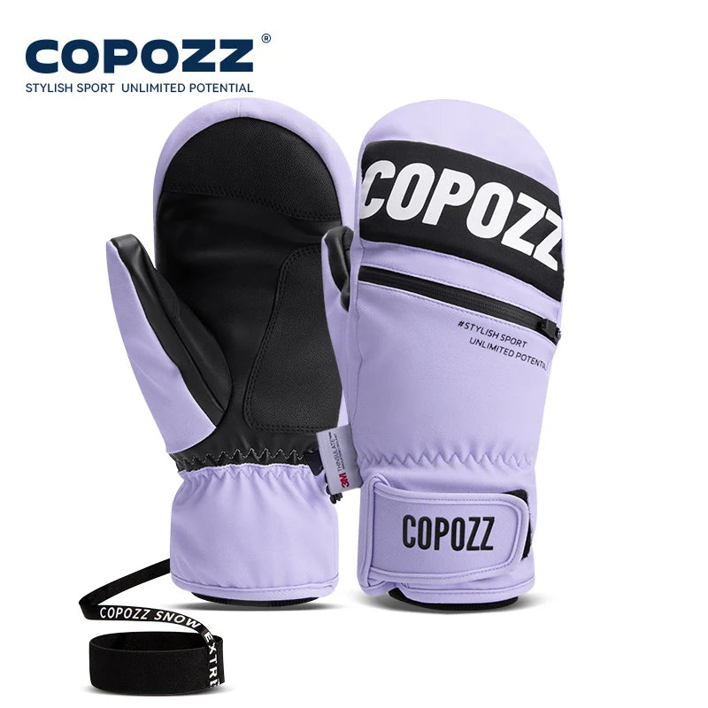 COPOZZ Upgrade Thicken Ski Gloves Winter Men Women 3M Thinsulate Thermal Snowboard Gloves Waterproof Warm Mittens Ski Gloves