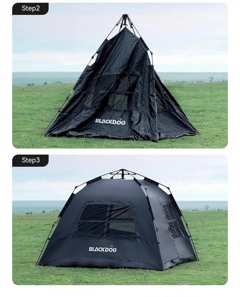 Blackdog Outdoor Vinyl Quick Open Tent 3-4 Person Tent