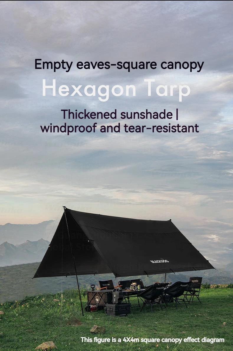 Naturehike BLACKDOG Sunscreen Canopy Black Coating Tarp Rainproof Ultralight