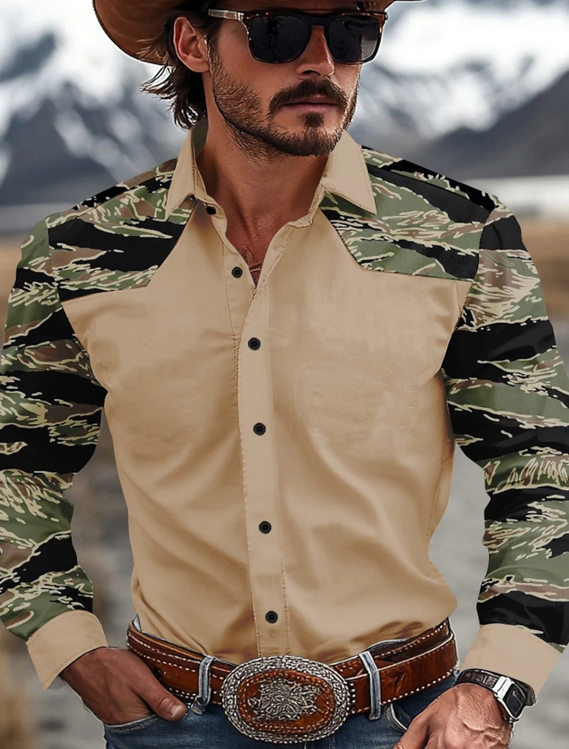 Men's Camouflage Western Dress/Work Shirts