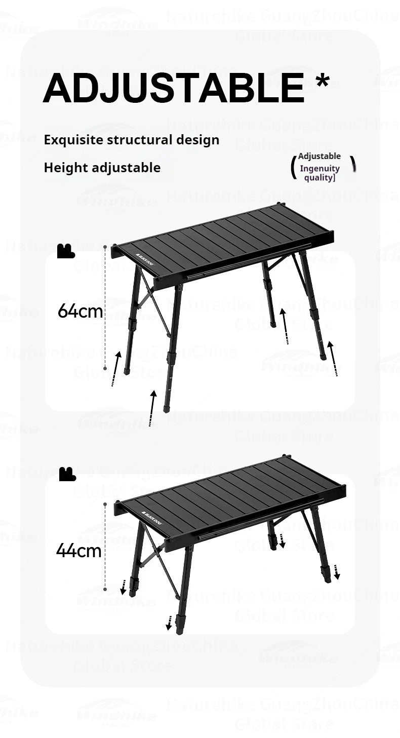 Naturehike Blackdog  Folding Aluminum Adjustable BBQ Table Lightweight Portable Outdoor