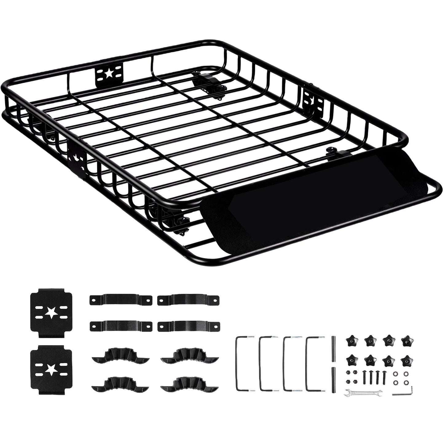 SucceBuy Roof Rack Cargo Basket 46"x36"x4.5"/51"x36"x5" Rooftop Cargo Carrier Heavy-Duty 200 LBS Capacity for SUV Truck Vehicle