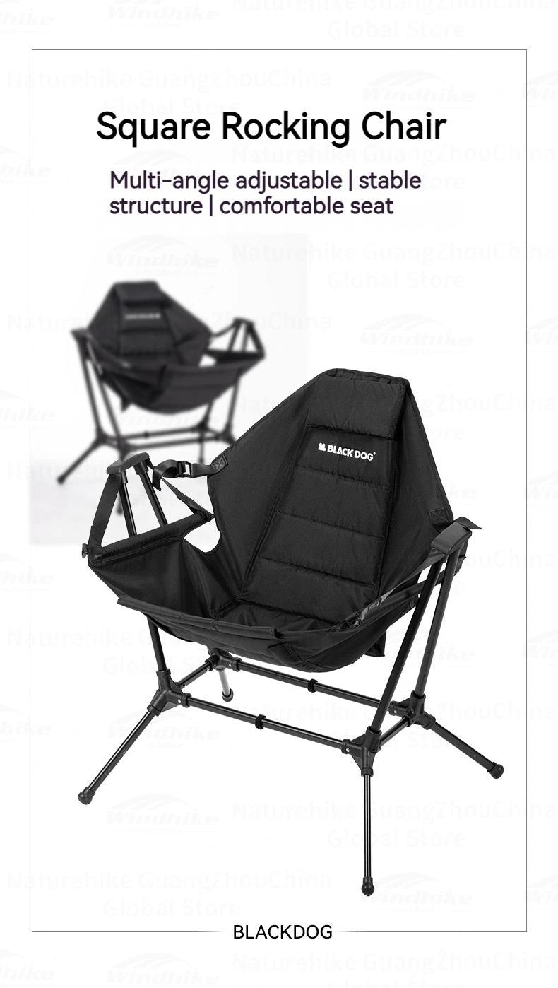 Naturehike BLACKDOG Rocking Chair Folding Portable Detachable Adjustable Outdoor Camping Travel Recliner Aluminum