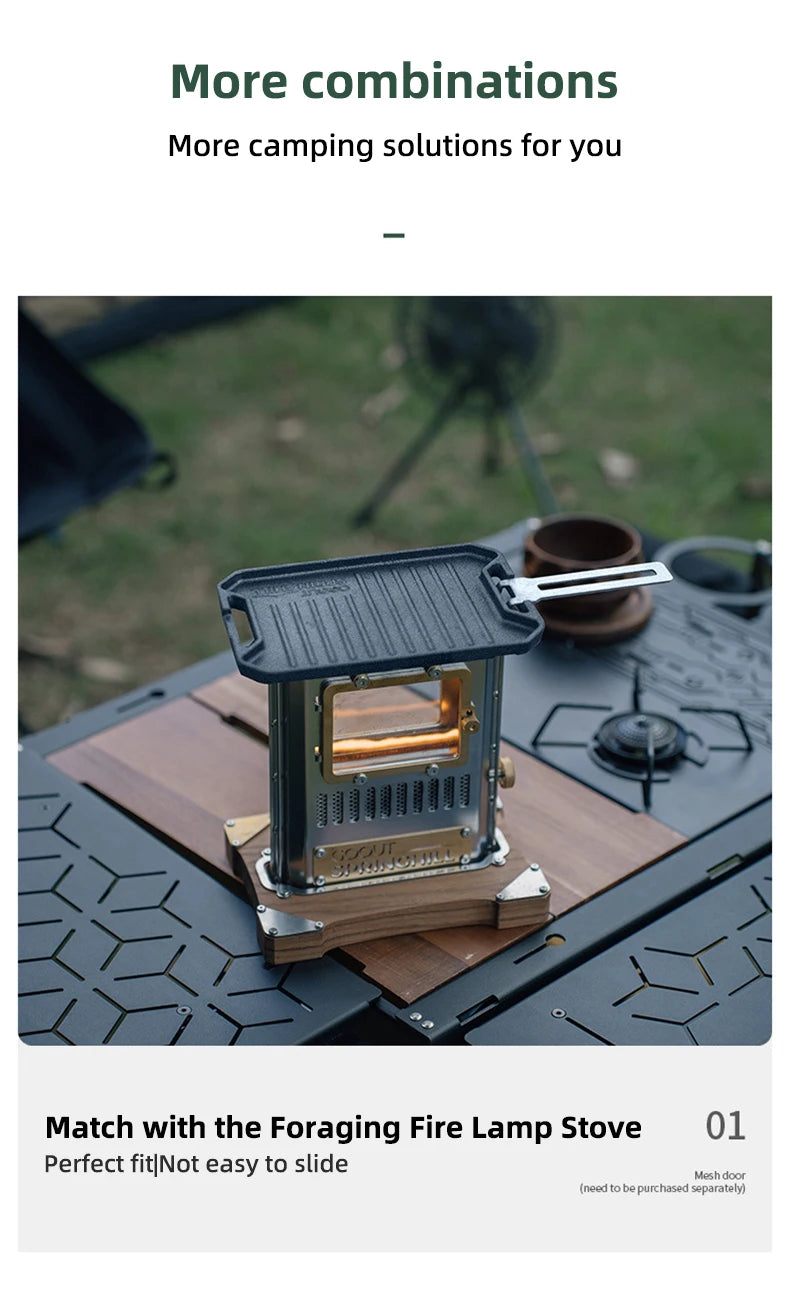 Mini Camping Grill Cast Iron Non-stick