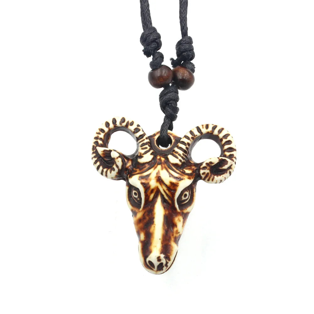 Men's Necklace Cow Skull Pendant