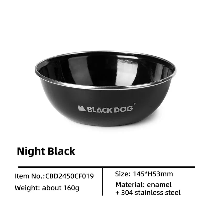 Blackdog Enamel Cutlery Plates Bowls Cups Portable Picnic Set