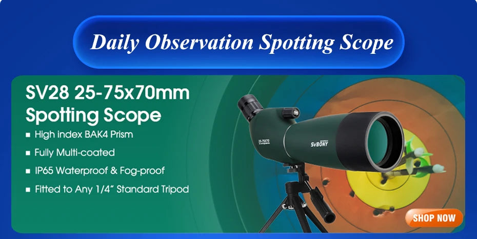 SVBONY 50/60/70/80 Spotting Scope Zoom Telescope Powerful  Waterproof Long Range PORRO Prism for Shooting camping equipment