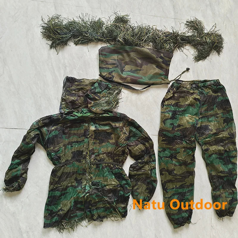 5pcs/set Camouflage Ghillie Suit Yowie Sniper
