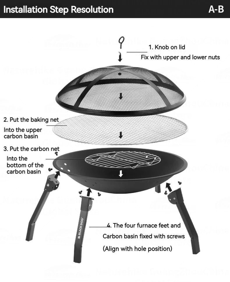 Naturehike BLACKDOG Folding Charcoal Grill Portable