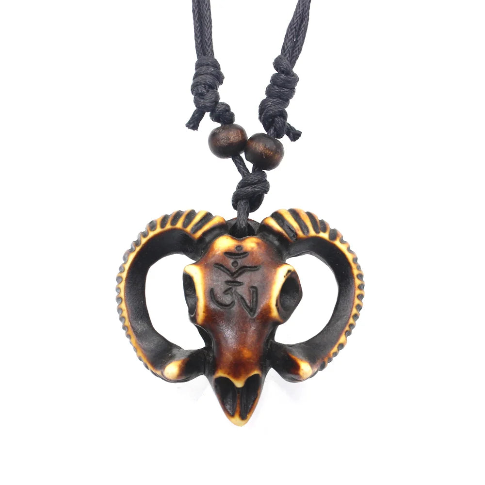 Men's Necklace Cow Skull Pendant