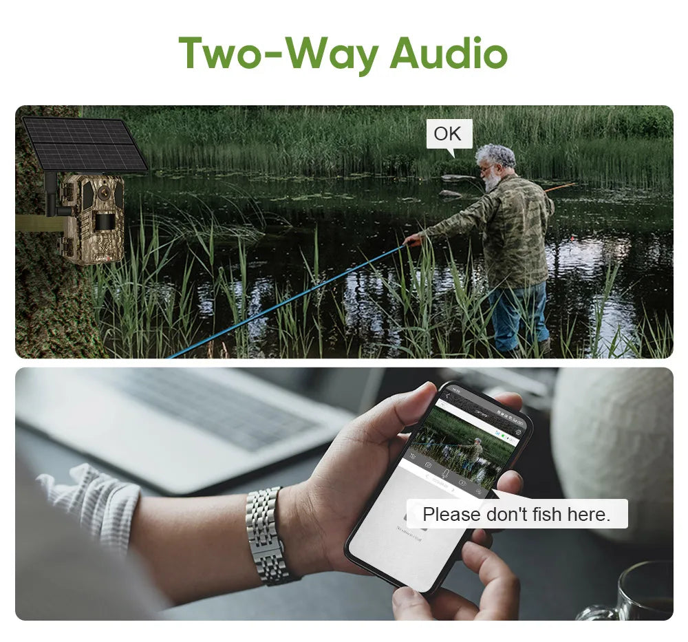 LS VISION Solar Hunting Trail Camera 14MP 4G SIM Card IP66 Waterproof 20M PIR Motion Detection Wildlife Camera IR Night Vision