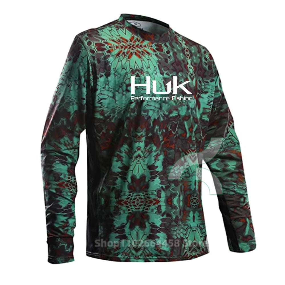 HUK Fishing Shirts UPF 50+ Face Mask Long Sleeve Jerseys