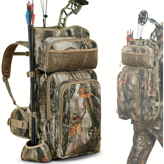 NEW VIEW Camo Bow Hunting Backpack for Men and Women, Saddle Hunting Back Pack with Bow Holder, Elk and Deer Hunting Bag