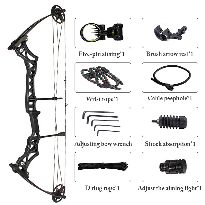 JUNXING M108 Compound Bow 30-55lbs Hunting Fishing Competition Compound Bow Archery