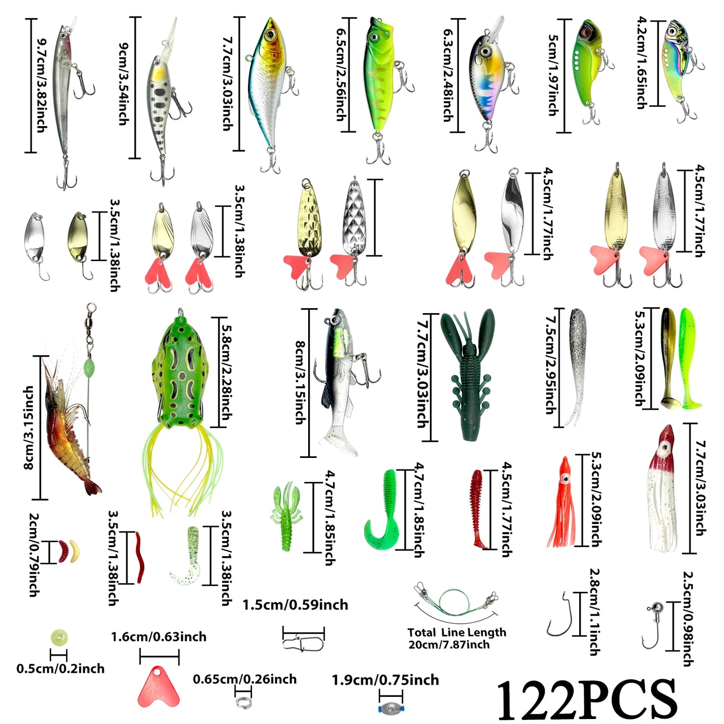 78/122/284pcs Multi-packs Top water/crank-baits/softpaltics + More