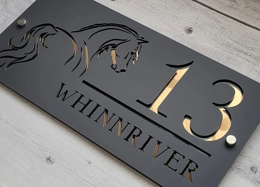 Equine Acrylic HOUSE SIGN 360mm x 180mm