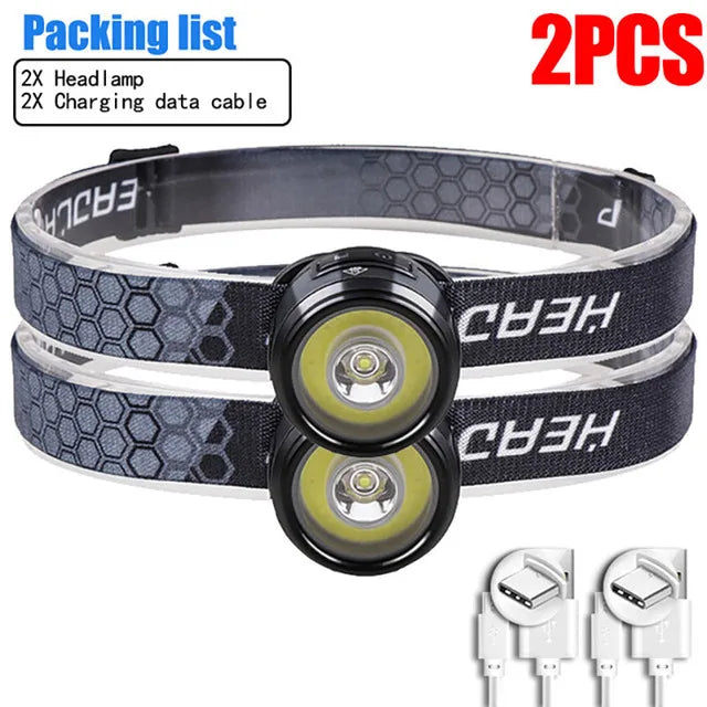 4 IN 1 Mini Multifunction XPG+COB Headlamp Rechargeable USB C Cap Clip With Strong Magnet Headlight For Outdoor Fishing Camping